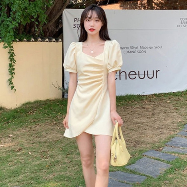 루나걸 여성용 리마라케 셔링 퍼프 미니 원피스 L26SMOPS031243