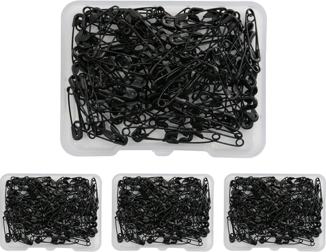 KHOOMIE 彩色別針 安全別針 小型 19mm 480入 + 收納盒 68 x 52 x 11 mm 4入組 6W0120