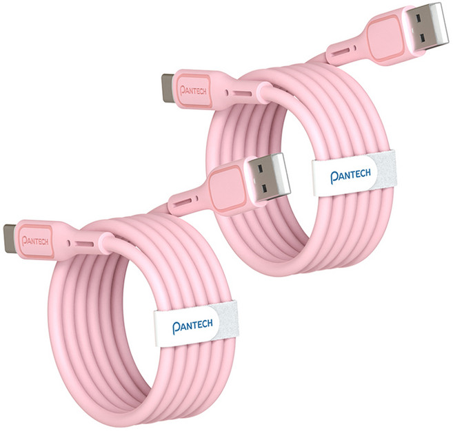 팬택 A타입-C타입 고속 파스텔 케이블, 2개, 핑크, 2m