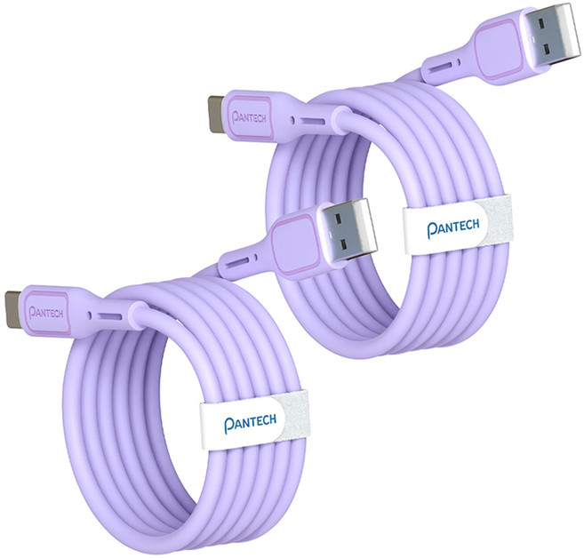 팬택 A타입-C타입 고속 파스텔 케이블, 2개, 퍼플, 2m