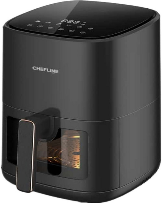 셰프라인 스텐 에어프라이어 4.5L, 블랙, EHFY-AF452B