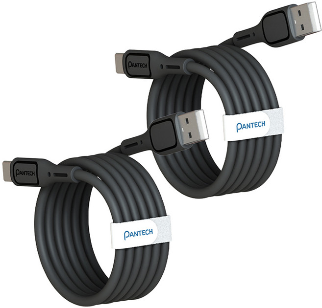 팬택 A타입-C타입 고속 파스텔 케이블, 2개, 블랙, 2m