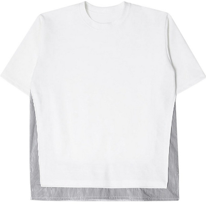 제이에이치스타일 남성용 레이어드 분또 배색 반팔 티셔츠 JHROK526