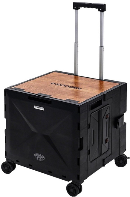 아이두젠 접이식 캠핑 폴딩 카트 프리미엄 핸드 퍼피박스, 블랙, 1개