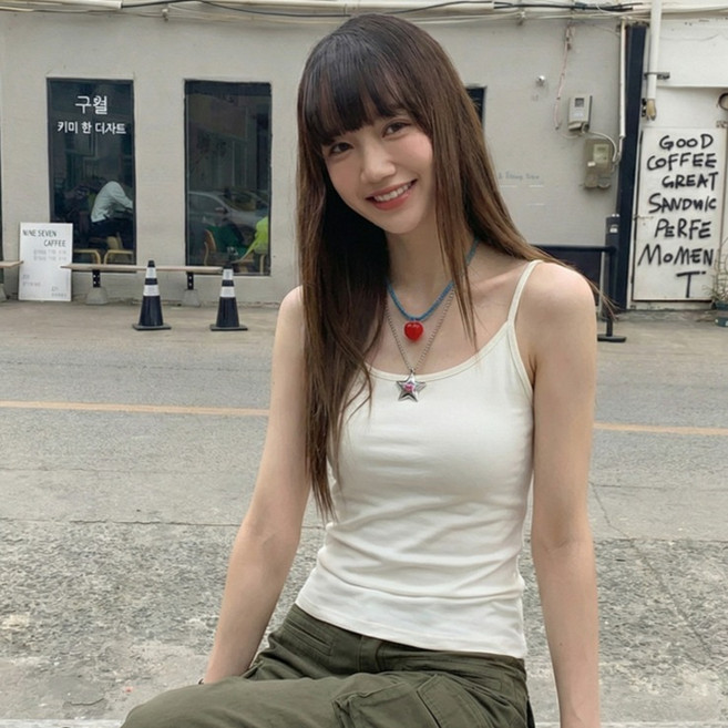 어썸풀 여성용 제레세어 베이직 슬림 끈 나시 A26SMS031011