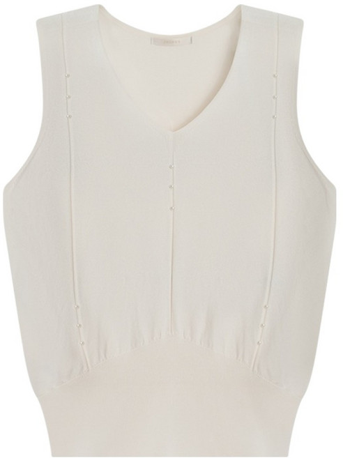 조이너스 여성용 펄 포인트 브이넥 슬리브리스 니트 탑 JAEU4-WST200