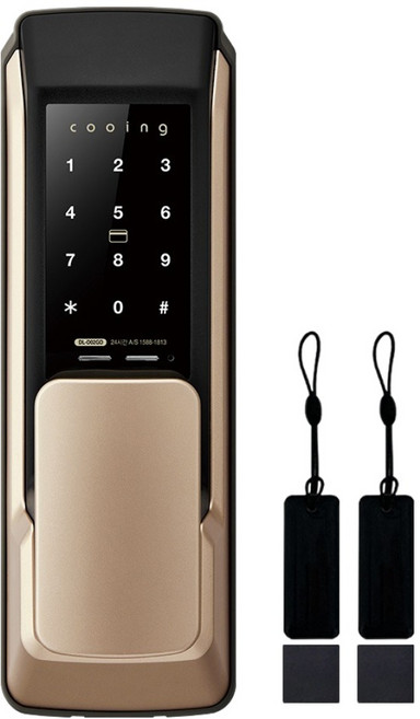 쿠잉전자 무타공 푸시풀 디지털도어락, DL-D02GD, 고객직접설치