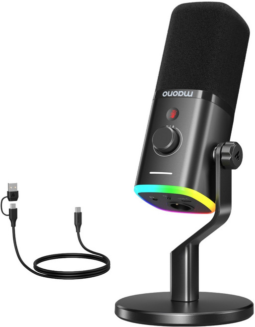 마오노 USB XLR 다이나믹 마이크, PD100X, 블랙