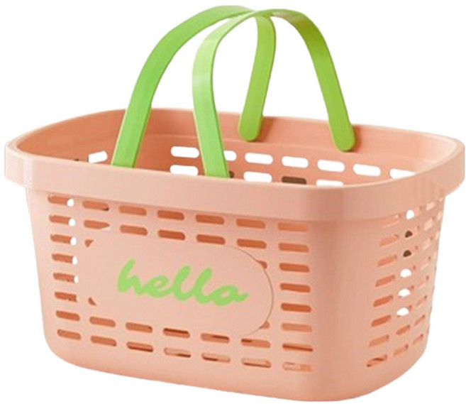 코지웰 휴대용 물빠짐 욕실 샤워바구니, 핑크