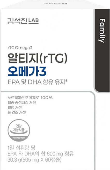 김석진랩 알티지 오메가3 30.3g, 1개, 60정