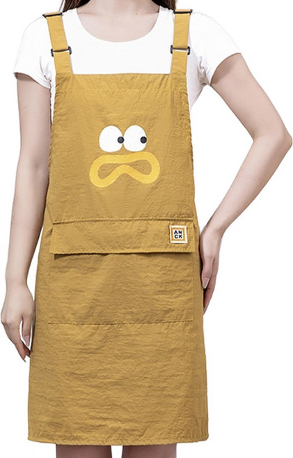 데이소이 표정 단색 주방 앞치마 ONE SIZE, 01 표정 옐로우, 1개