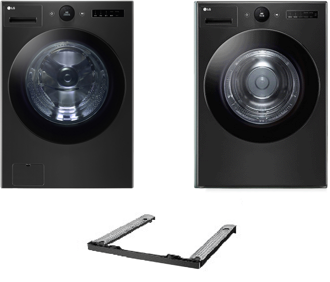LG전자 트롬 오브제컬렉션 세탁기 + 건조기 + 키트 세트 25kg + 20kg 방문설치, 스페이스 블랙(세탁기), 스페이스 블랙(건조기), FX25KF-2KN