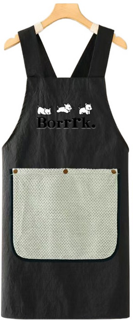 데이소이 손수건 탈부착 주방 앞치마 ONE SIZE, 03 블랙, 1개
