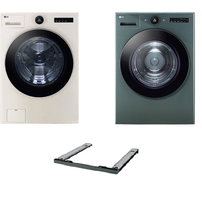 LG전자 트롬 오브제컬렉션 세탁기 + 건조기 + 키트 세트 23kg + 20kg 방문설치, 네이처 베이지(세탁기), 네이처 그린(건조기), KX23ENERGNG