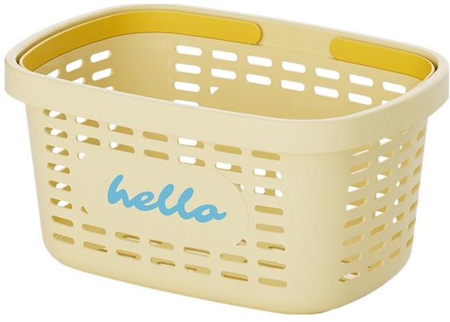 코지웰 휴대용 세면 물빠짐 욕실 샤워 바구니, 옐로우