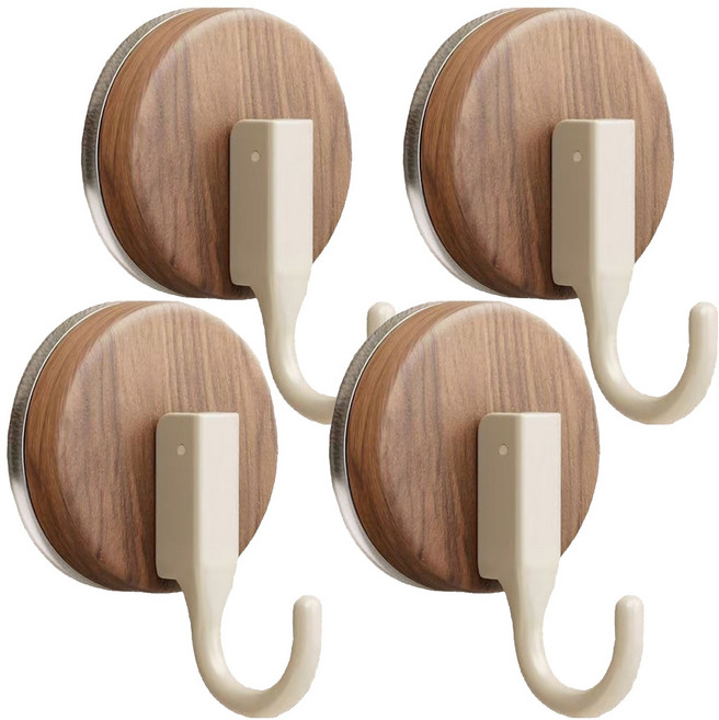 코지웰 다용도 원목 부착식 걸이, 화이트, 4개