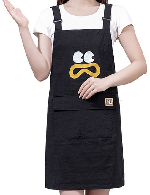 데이소이 표정 단색 주방 앞치마 ONE SIZE, 03 표정 블랙, 1개