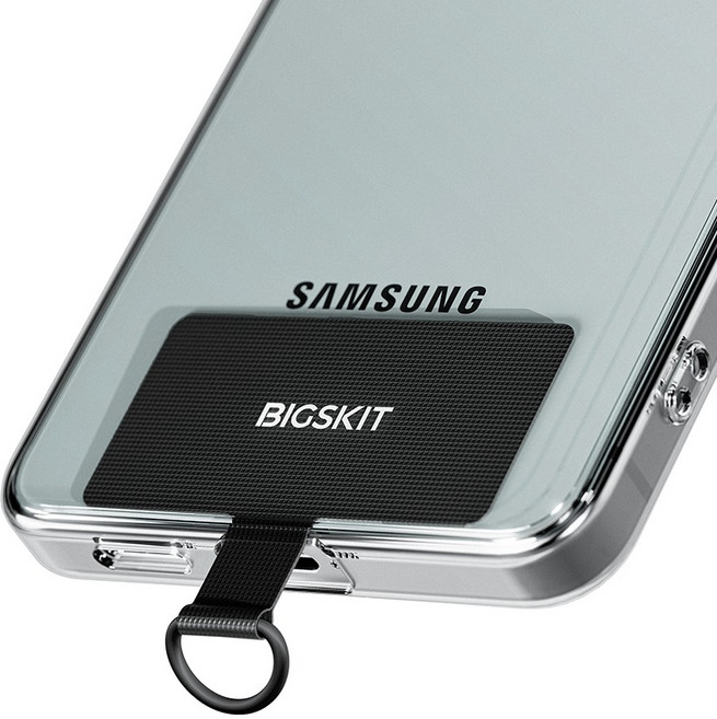 빅스킷 핸드폰 스트랩 연결 고리 키링 줄 태그홀더, 블랙, 1개