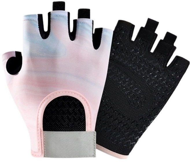 미니멀 데일리 여성용 데일리 굳은살방지 피트니스 장갑 양손착용 세트, 글로우 핑크, 1세트