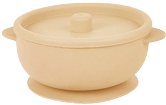 레드퍼피 반려동물 두모 실리콘 식기, 베이지, 1개