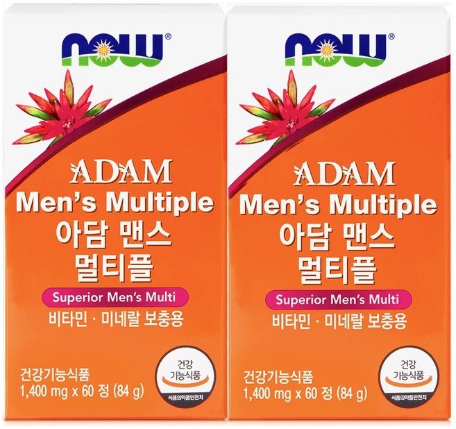 나우푸드 아담 맨스 멀티비타민 84g, 60정, 2개 - 쿠팡
