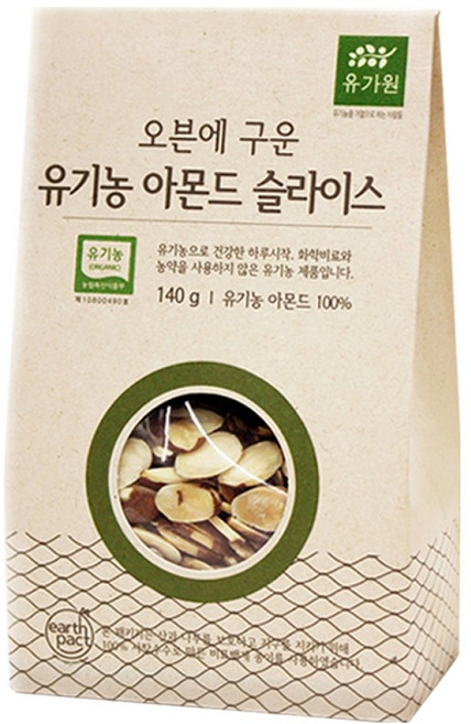 유가원 오븐에 구운 유기농 아몬드 슬라이스, 140g, 1개