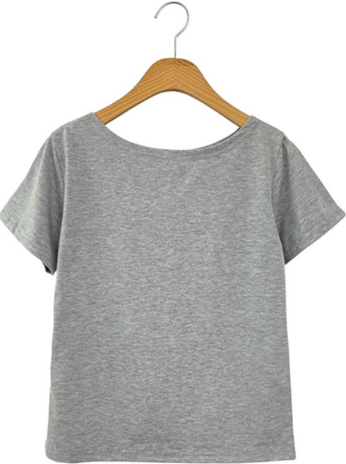 시크블랙 여성용 제은모 보트넥 코튼 스판 반팔 티셔츠 cpt17599k62