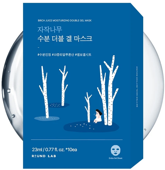 라운드랩 자작나무 수분 더블 겔 마스크 23ml, 10매입, 1개 - 쿠팡