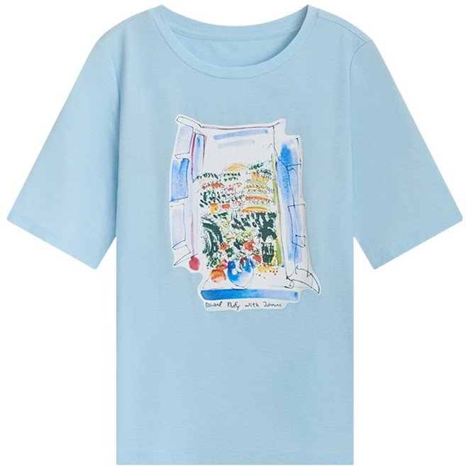 조이너스 여성용 아트 드로잉 프린트 반팔 티셔츠 JAEU4-WKS900