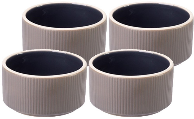 윤도자기 차곡 국산 소스볼, 챠콜, 4개