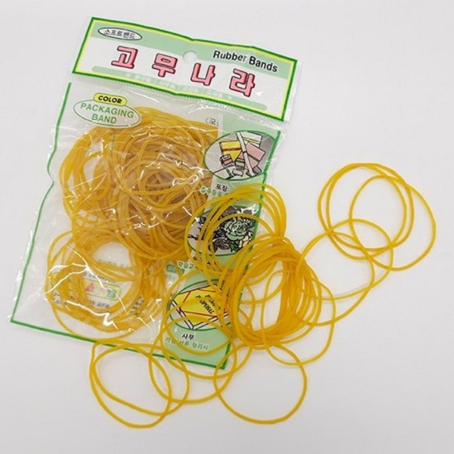 이츠굿텐 기본 고무줄 90p, 노란색, 1개