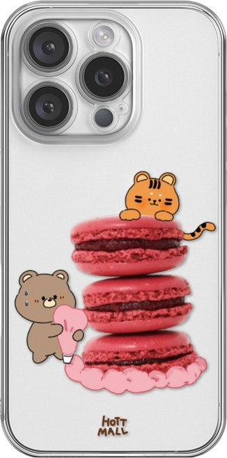 핫티몰 디저트 애니멀 듀오 귀여운 투명 휴대폰 케이스