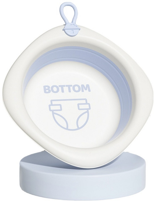 쉼표온 접이식 TPE 세면대 휴대용, 블루