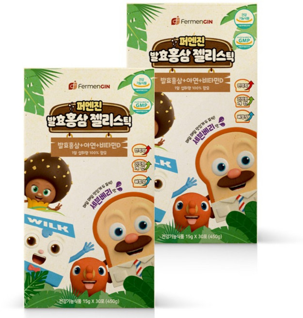 퍼멘진 발효홍삼 젤리스틱 30p, 2개, 450g