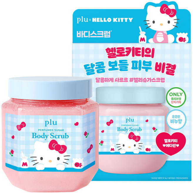 플루 산리오 헬로키티 퍼퓸드 슈가 바디스크럽 플뢰르솝, 510g, 1개