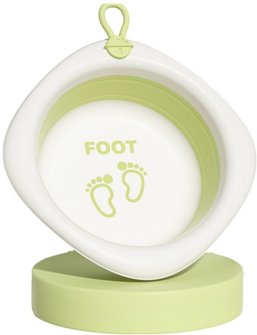 쉼표온 접이식 TPE 세면대 휴대용, 그린