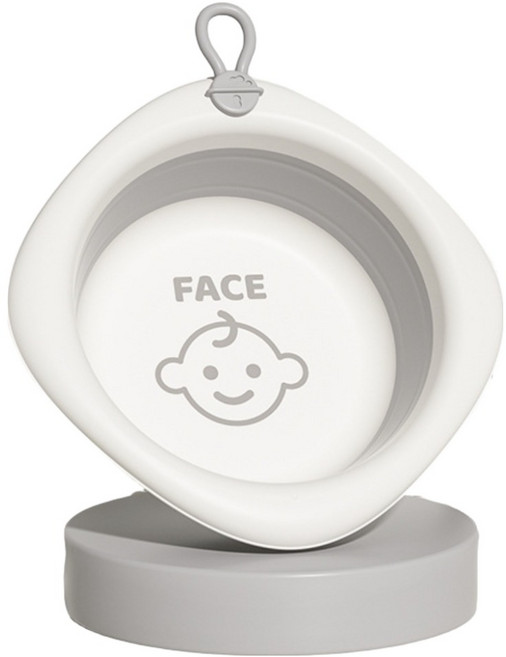 쉼표온 접이식 TPE 세면대 휴대용, 그레이