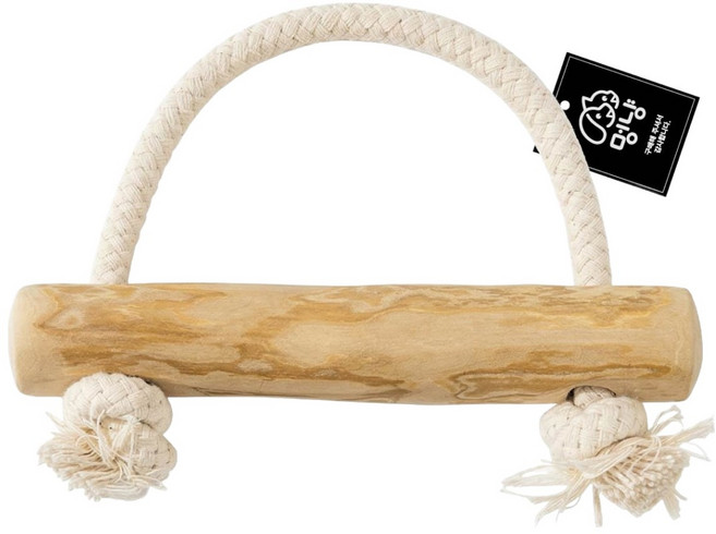 멍냥 강아지 커피나무 로프 치석제거 튼튼한 우드스틱 터그 놀이용 장난감 단일 나무 막대 매듭, 나무색, 1개