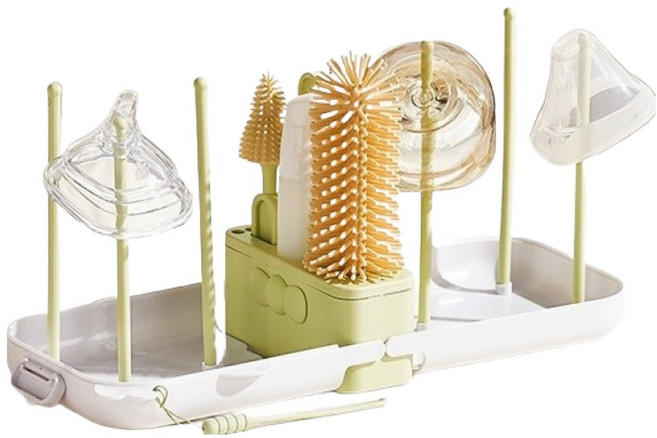 유니복스 휴대용 실리콘 젖병 세척솔 세트, 02 그린, 1세트