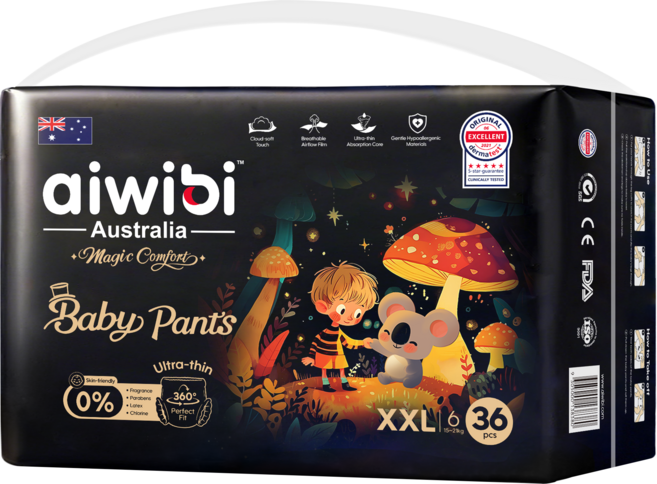 aiwibi 愛薇彼 安撫魔法褲型尿布, 36片, 超大碼 (2XL)