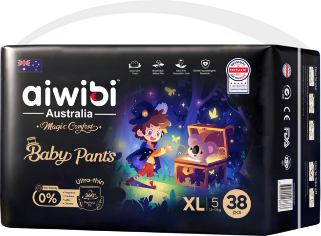 aiwibi 愛薇彼 安撫魔法褲型尿布, 38片, 特大碼 (XL)