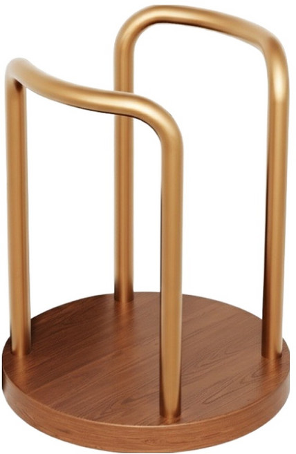 코이드림 주방 업소 원목 스텐 컵걸이, 골드, 1개