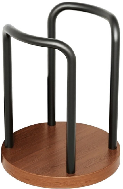 코이드림 주방 업소 원목 스텐 컵걸이, 블랙, 1개