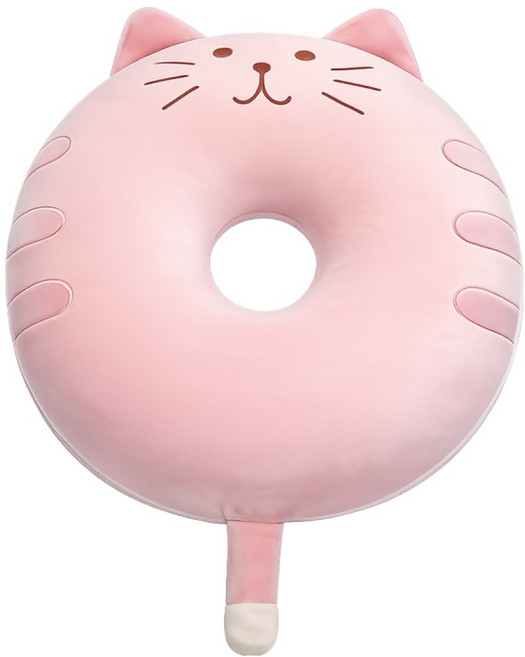러빙랩 메모리폼 임산부 도넛 논슬립 원형 방석, 핑크냥, 1개