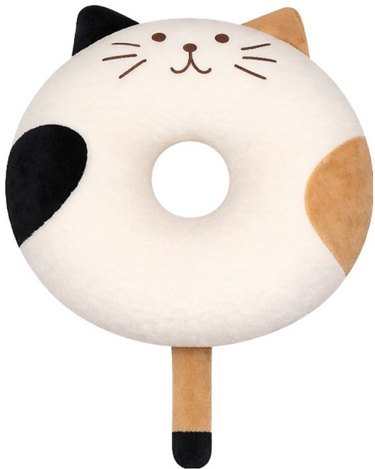 러빙랩 메모리폼 임산부 도넛 논슬립 원형 방석, 삼색냥, 1개