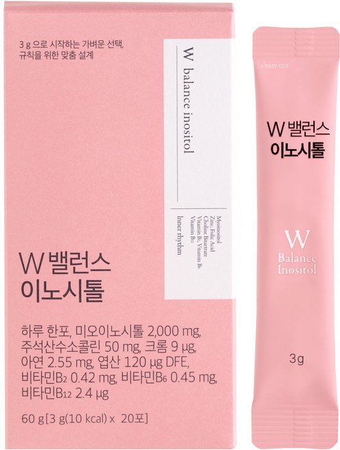 럭키클로버 올인원 W밸런스 이노시톨 20p, 60g, 1개