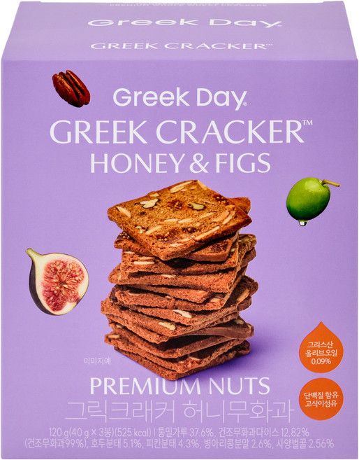 그릭데이 그릭크래커 허니무화과, 1개, 120g