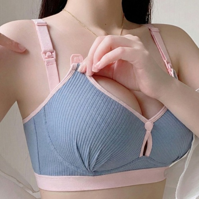 메오 배색 투웨이 면 수유 브라 2p