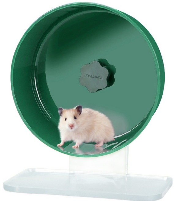 랜보어 햄스터 플라워 높이조절 휠 쳇바퀴 18cm, 그린, 1개