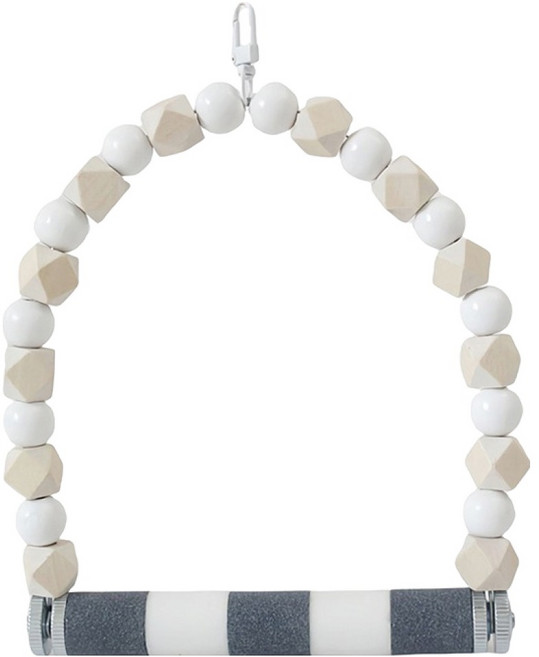 랜보어 앵무새 발톱갈이 스윙 스탠드횃대, 그레이, 1개